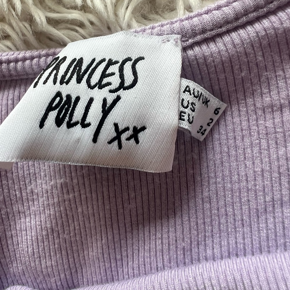 Princess Polly Purple Tie Shirt - Picture 3 of 4